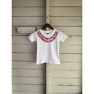 Vintage Oneita Power-T Kids White Chili Pepper Graphic T-Shirt Made in USA S 6-8